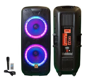 MR DJ 215BTA AFTER-PARTY Dual 15" Battery Powered Bluetooth Speaker Microphone - Imagem 1 de 4
