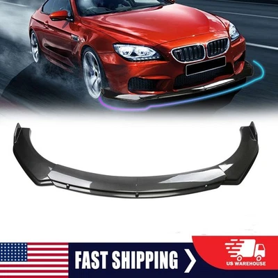 For BMW 428i 2014-2016 Carbon Fiber Front Bumper Lip Spoiler Splitter W/Screws - Image 1 of 4