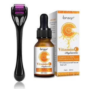 Derma Roller Microneedling Kit für Gesicht 1,0 mm und Vitamin C Serum mit - Bild 1 von 24