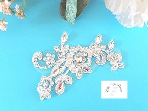 Pequeño aplique de encaje blanco diamante para cabello de disfraz - tamaño - 4,5 pulgadas X 3 - Imagen 1 de 3