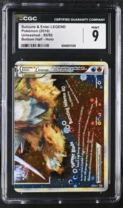 CGC 9 MINT Suicune & Entei LEGEND 2010 Unleashed Bottom 95/95 Holo Pokemon Card - Picture 1 of 2