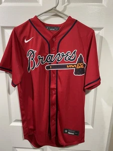 NWOT Atlanta Braves Alternate Red Nike Baseball Jersey Men’s Small - Picture 1 of 5