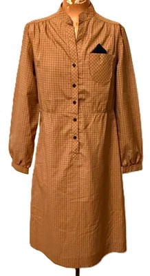 Camisa de vestir vintage años 70 Sears para mujer 8 carrera ventana moda casa de campo retro Foto 1 de 4