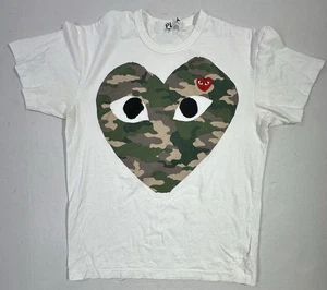 Comme des Garçons PLAY Camo Heart Eyes Tee White XL Japan AZ-T242 CDG Shirt - Bild 1 von 6