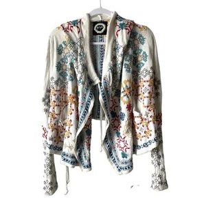 Johnny Was Biya bestickte Strickjacke mit Kapuze, Gr. S - Bild 1 von 10