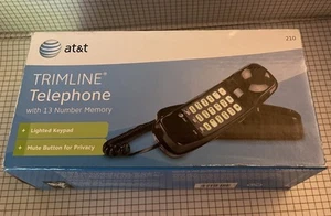 AT&T 210B 210 TRIMLINE CORDED TELEPHONE BLACK LIGHTED KEYPAD MUTE BUTTON NEW - Zdjęcie 1 z 3