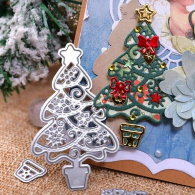 DIY Christmas Tree Metal Cutting Die Scrapbooking Paper Card Making Stencil - Image 1 of 4
