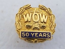 Woodmen of the World - 50 Year Member WOW Pin 1/10 10k Gold Filled Tie Fraternal