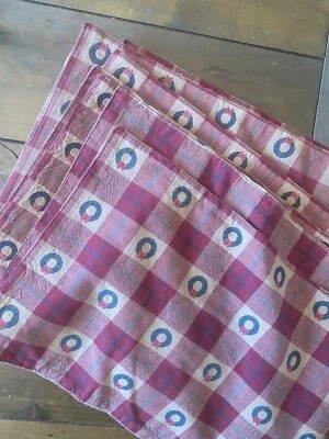 Conjunto de 12 Placemats de Algodão Park Designs Grinalda Cottagecore Natal Lavável - Imagem 1 de 4