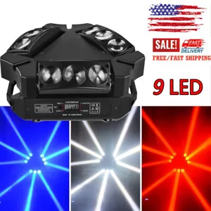 Spider Moving Head Light RGB 9 LED Stage DJ Beam DMX / Sound Activated Control - Picture 1 of 12