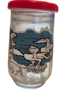 Jarro de vidrio Welchs Looney Tunes 8 serie de coleccionista 1994 corredor de carretera tapa coyote de colección - Imagen 1 de 8