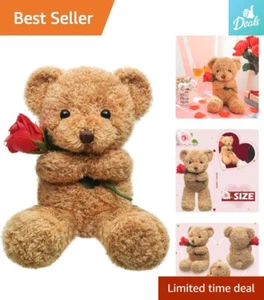 Cute Stuffed Animal Bear with Rose - Perfect Gift for Mother's Day & Birthday - Picture 1 of 9