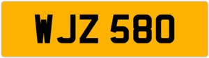 WJZ 580 W 3X3 DATELESS PRIVATE NUMBER PLATE WILL WIL WENDY WES WALT WAYNE WOLF - Picture 1 of 1