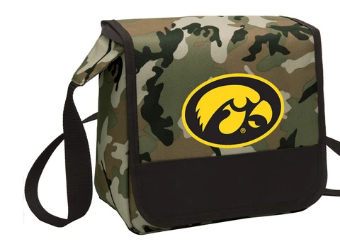 University of Iowa Lunch Bag CAMO Iowa Hawkeyes Lunchbox Cooler ADJUSTABLE Cover
