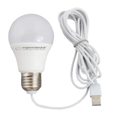 LED Glühbirne mit USB Anschluß 460 Lumen Lampe Licht Light Leuchte USB-Port 5V - Bild 1 von 3