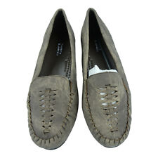 New Women's Valley Lane Comfort Loafers Denim Mock Toe Flats Tan Size