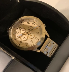 Armani Exchange Men's Gold Tone Stainless Chronograph Watch AX1752 New Nwt - Picture 1 of 3