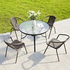 Bistro Sets Brown Wicker Table Chair Patio Garden Outdoor Furniture Diner Home