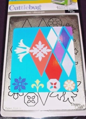 Harlequin Diamonds & Flowers Die by Cuttlebug 37-1626 NEW! - Image 1 of 4