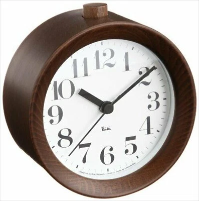 Lemnos RIKI Alarm Clock Brown WR09-15 BW Table Clock Japan NEW - Image 1 of 4