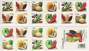 U.S. Scott 4012b Booklet Pane of 20 MNH Crops of the Americas beans peppers corn - Picture 1 of 1