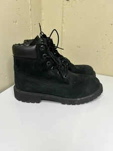 Timberland 6" Premium 12907 Waterproof Boots Black Nubuck Leather Size 6M NICE! - Picture 1 of 23