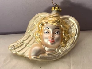 Weihnachtsschmuck mundgeblasenes Glas Engelsgesicht große Flügel OH8949 - Bild 1 von 7