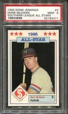 1986 Donn Jennings #3 Mark McGwire Southern League All Stars PSA 9
