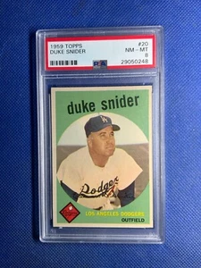1959 Topps #20 Duke Snider PSA 8 NM-MT Los Angeles Dodgers*** Centered*** - Picture 1 of 2