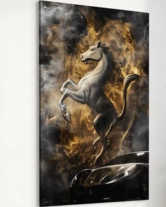 Leinwand Bild Abstrakt Dekoration Bilder Pferd Sportwagen Logo Marke - Bild 1 von 5