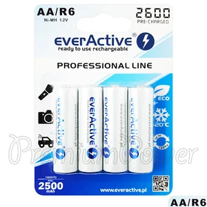 4 x everActive AA Wiederaufladbare Akkus Professional Line R6 min 2500mAh Ni-MH - Bild 1 von 1