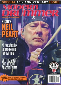 Modern Drummer Magazine January 2016 Neil Peart RUSH 40th Anniversary Issue - Imagen 1 de 2