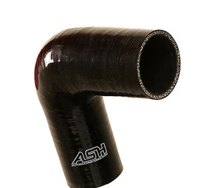 90° Grad, Reduzierbogen, Reduzierungsbogen, 60mm > 45mm Silikonschlauch  SCHWARZ - Bild 1 von 5