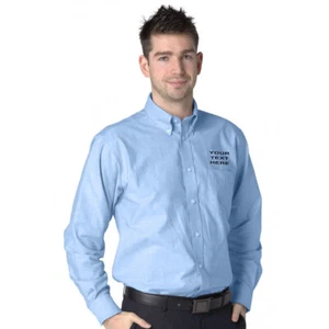 PERSONALISED/EMBROIDERED DELUXE LONG SLEEVE OXFORD SHIRTS, FORMAL SHIRT, S-4XL - Picture 1 of 6