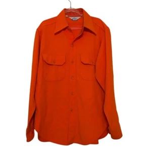 Vintage Woolrich Chamois High Visibility Shirt Mens Size Large Orange Hunting - Picture 1 of 10
