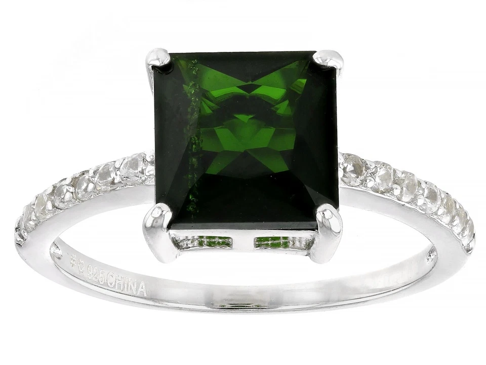 绿色镀铬二氧化锆和白色锆石纯银-2.62 ctw-尺寸 8-39 美元出售 — 第 1/3 张图片