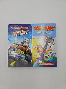 Lot Of 2 Tom and Jerry VHS - Whiskers Away And The Fast And Furry - Picture 1 of 6