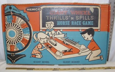 REMCO GIANT WHEEL THRILLS N SPILLS HORSE RACE BOARD GAME 1958 - Image 1 of 4