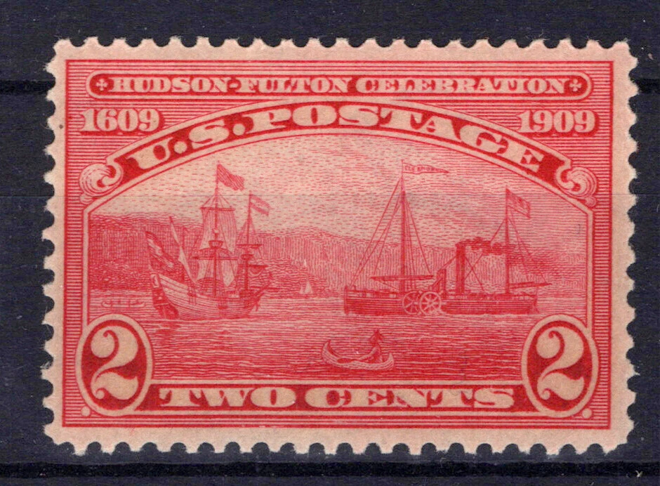 US Stamps 372 MNH VF/XF 2c carmine Hudson-Fulton Issue ZAYIX 1024M0217 - Image 1 of 2