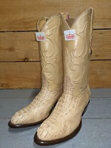 Los Altos Exotic Hornback Caiman Oryx Bone 6.5 D Men's Cowboy Boots