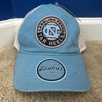 UNC Tacones Alquitranados Gorra Camionero Snapback Gorra Zephyr NCAA Malla Carolina del Norte Foto 1 de 4