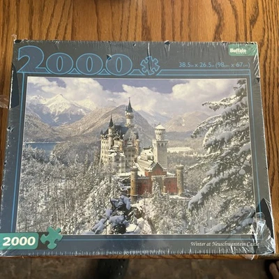 Quebra-cabeça Winter at Neuschwanstein Castle 2000 peças NOVO lacrado jogos de búfalo - Imagem 1 de 2