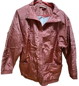 Windbreaker Jacke Damen L Tudor Court Nylon gefüttert Gummibund/Handgelenk Mauve - Bild 1 von 15