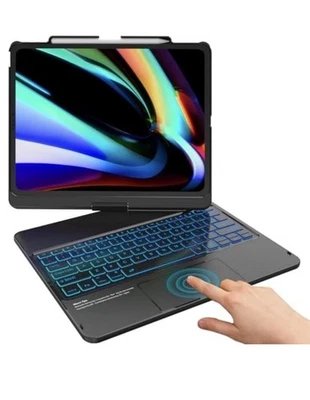  iPad Air 13 Zoll Hülle Tastatur (M3 2025 / M2 2024), iPad Pro 12.9 (6., Schwarz - Bild 1 von 4