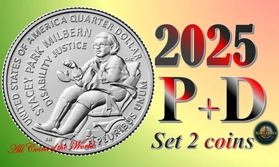 2025 P & D American Women Quarters  - Stacey Park Milber - Set of 2 coins  - UNC - Image 1 of 4