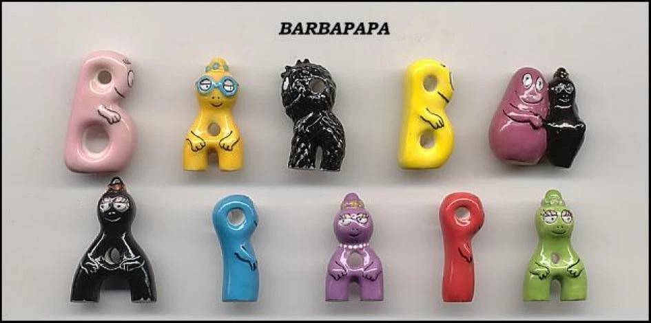 BARBAPAPA LETRAS Raro Set 10 Figuras Miniatura 3cm Porcelana FEVES Francia - Imagen 1 de 1