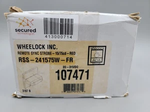 Wheelock RSS-241575W-FR Strobe 24 VDC 15/75CD Wall Red 107471 Fire Alarm - Picture 1 of 2