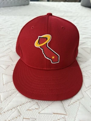 Los Angeles Angels Anaheim California Halo Red New Era 59Fifty Fitted 7 5/8 Hat - Image 1 of 4