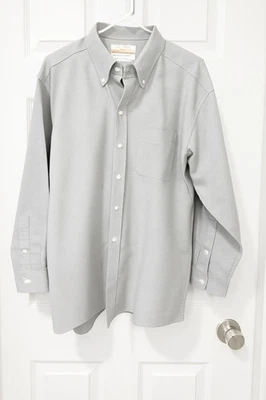 Roundtree & Yorke Gold Label Button Up Shirt Mens 16/34 Gray Pinpoint  Non Iron - Image 1 of 4
