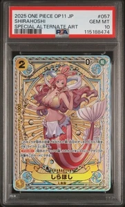 2025 ONE PIECE JAPANESE OP11 - 057 SHIRAHOSHI SPECIAL ALTERNATE ART PSA 10 - Bild 1 von 2